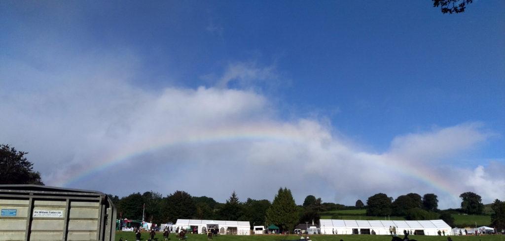 Rainbow over widecombe Fair 2017