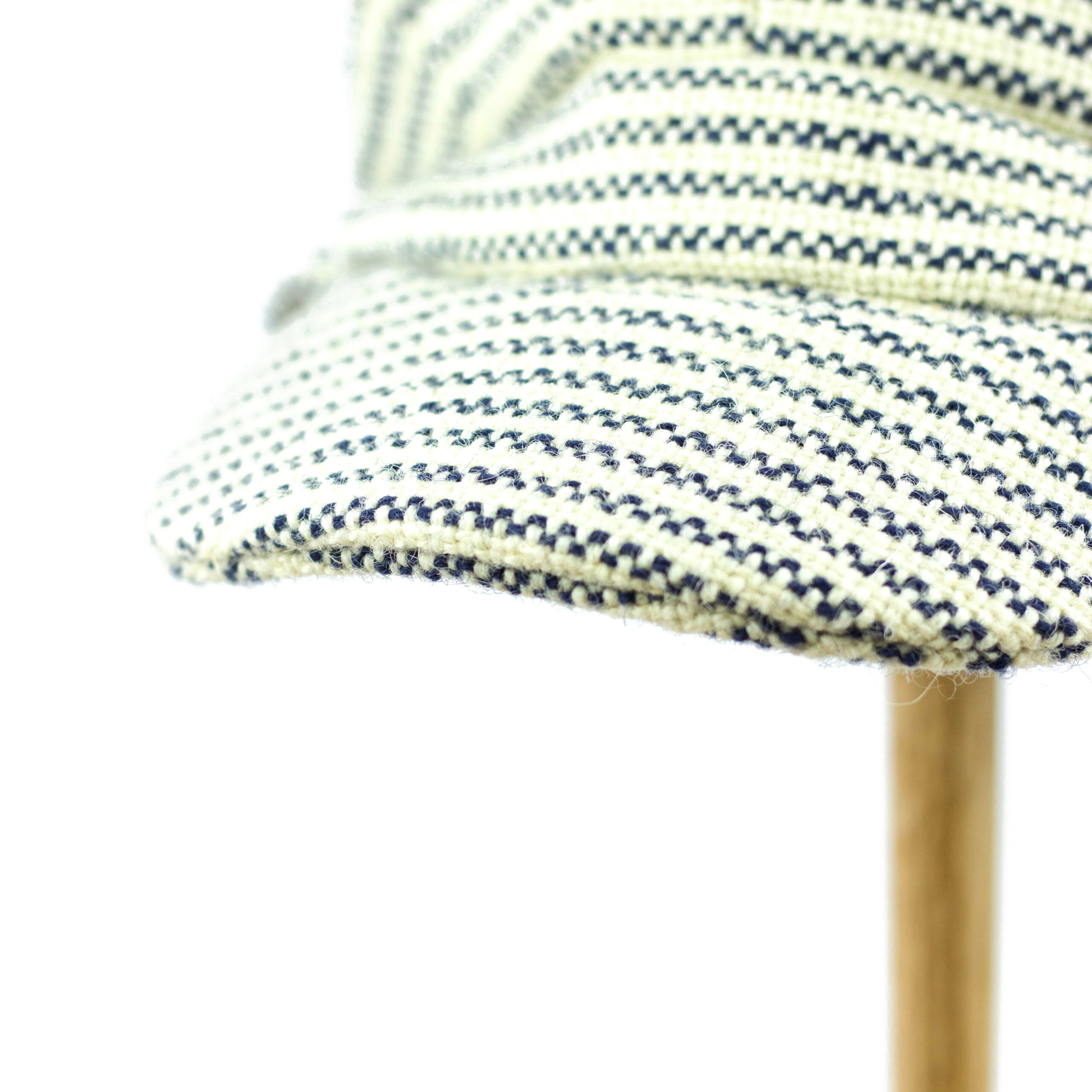 1960's Style Blue & White Stripe Tweed Cap - Image 4