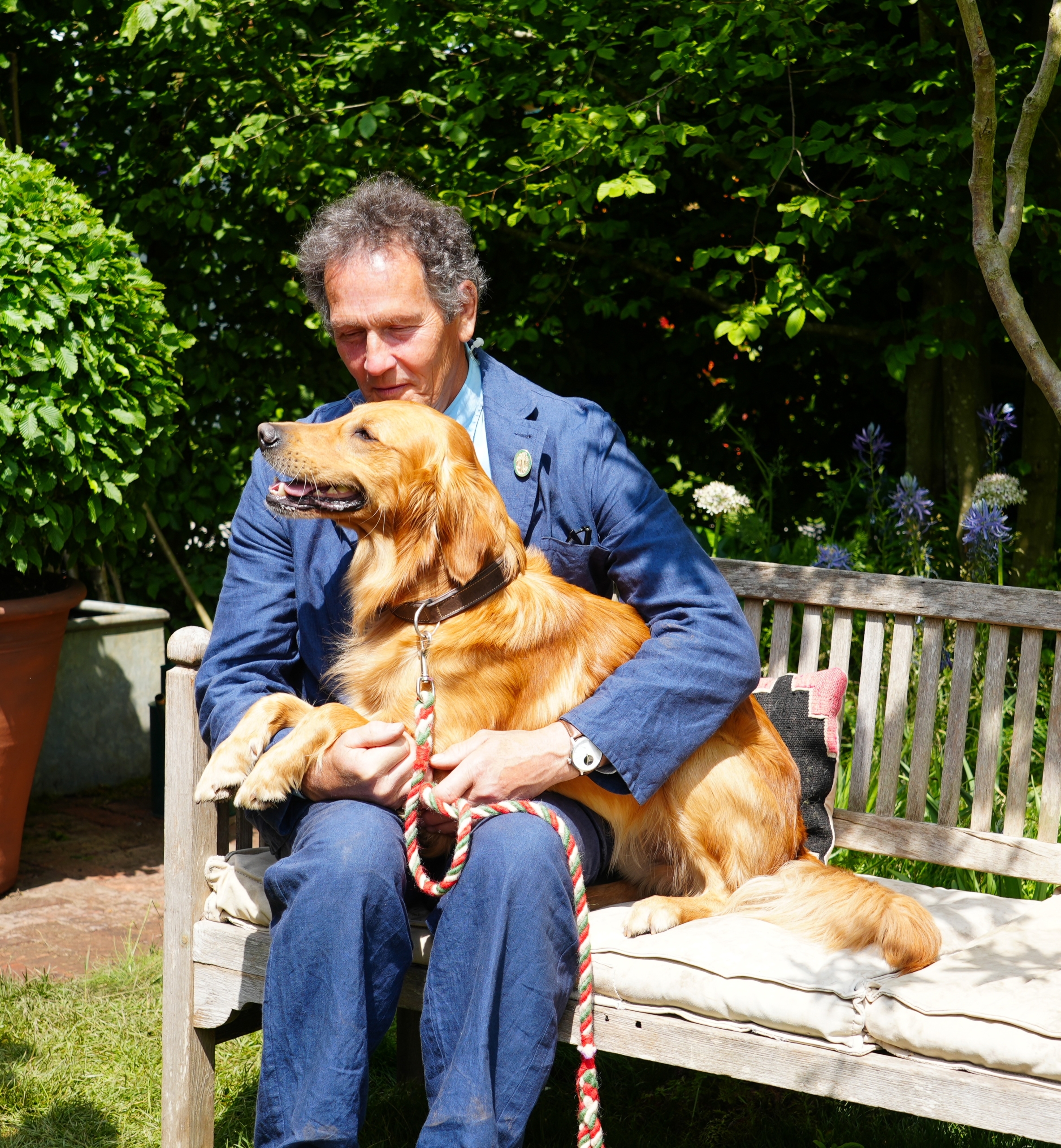Monty Don and Ned with twool dog lead